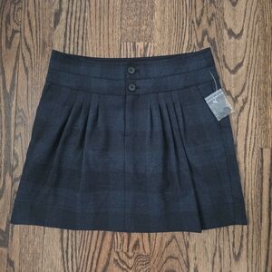 NWT Gap Blue Plaid Wool Skirt with Pockets Size 0